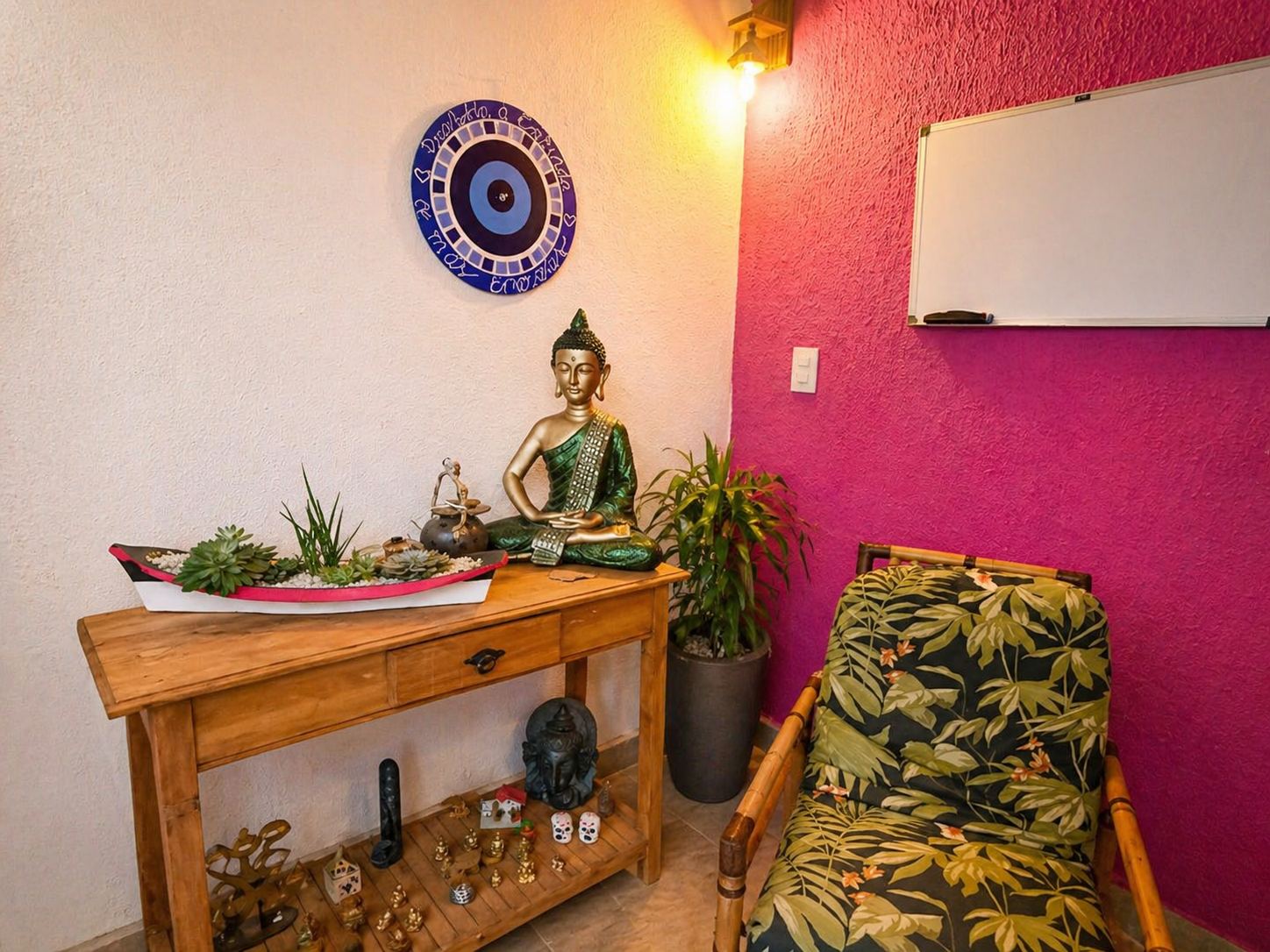 Área de meditação e boas-vindas